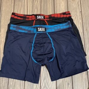 SAXX Men's Sport Mesh 2 pair Boxer Briefs - Black and Blue